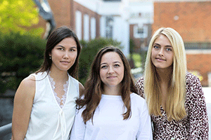 Research students Megan Eisenfelder, Sophie Wong and Magnolia “Maggie” Matthews